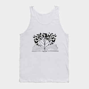 Wildflower Book Funny Reading Book Lover Butterfly Lover Tank Top